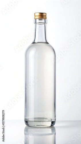 Wallpaper Mural Glass bottle mockup with a blank label and a clean white background Torontodigital.ca