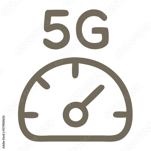 Free Download Outline Simple 5G Speedometer Technology Icon Illustrative Graphic Element - GFXLoad