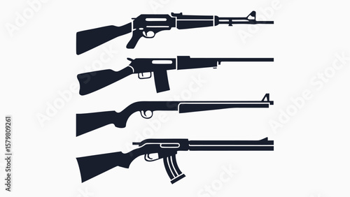 Dark rifle silhouettes weapon firearm