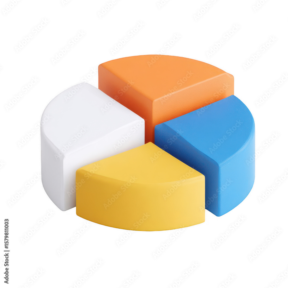Fototapeta premium 3D pie chart with four segments