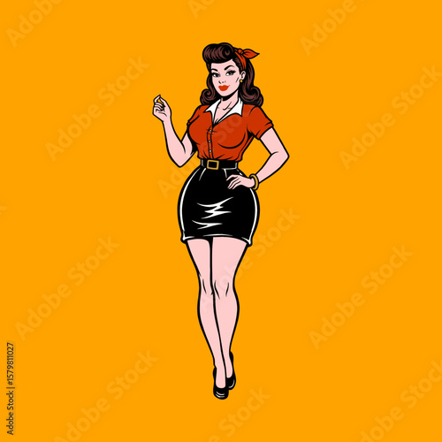 pin up girl vector illustration