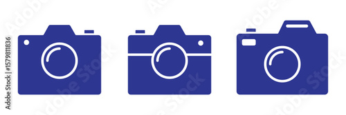 camera line icon, photo camera line art symbol vector illustration.