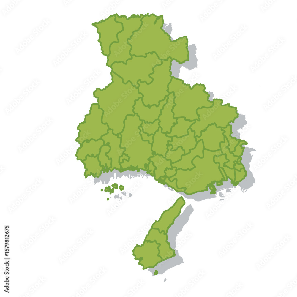 Obraz premium 兵庫 日本 地図 シルエット アイコン