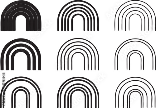 Monochrome Arch and Rainbow Stripe Designs