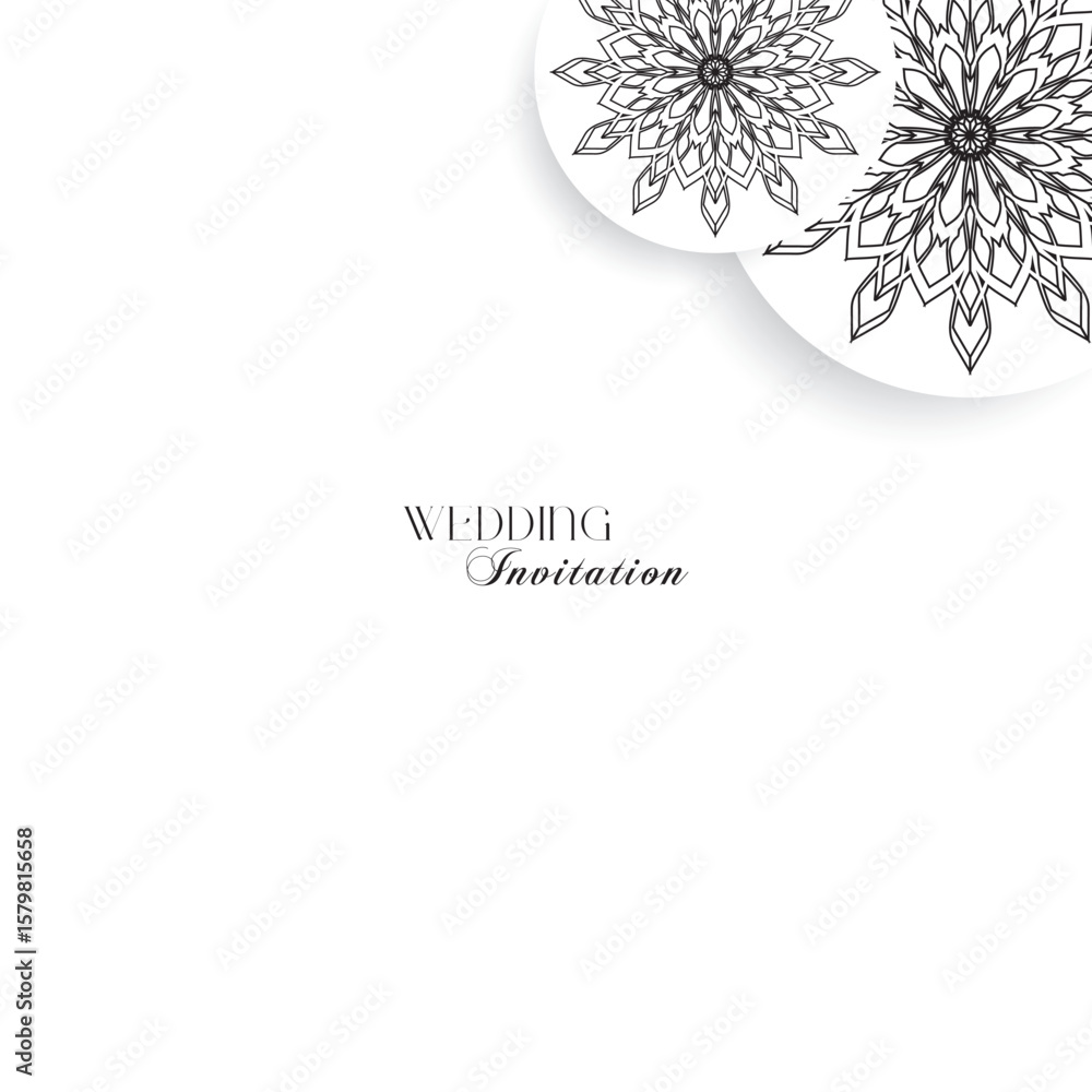 Fototapeta premium Elegant Black and White Wedding Iinvitation Card
