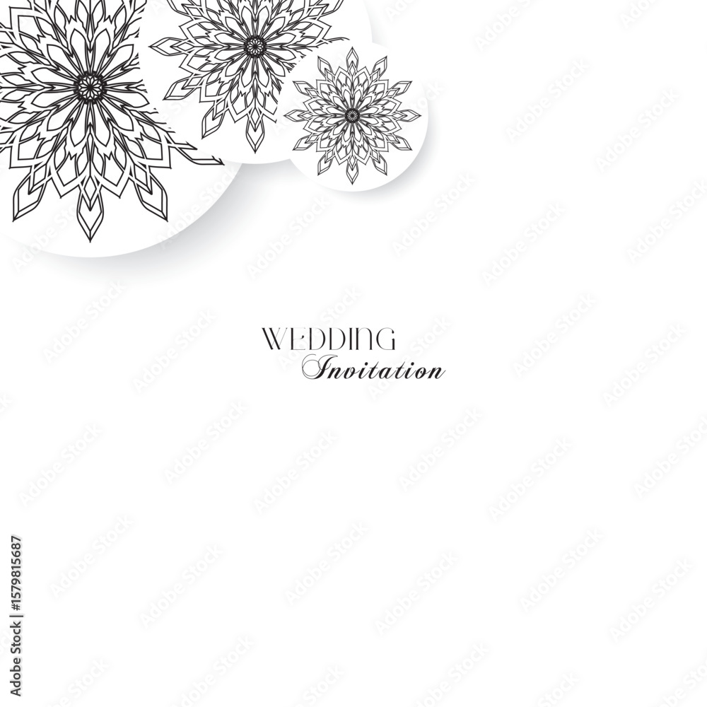 Fototapeta premium Elegant Black and White Wedding Iinvitation Card