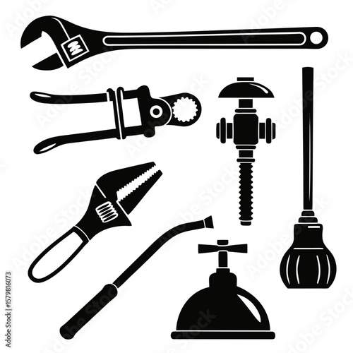 Adjustable wrenches pipe cutters and plumbing tools pipe wrench