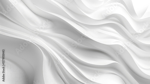 Elegant White Abstract Wave Background with Smooth Minimal Flowing Texture for Modern Luxury and Clean Design Inspiration