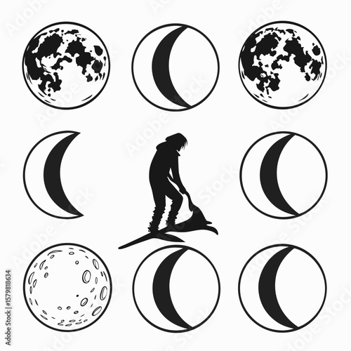 Celestial bodies and human interaction moon phases crescent moon
