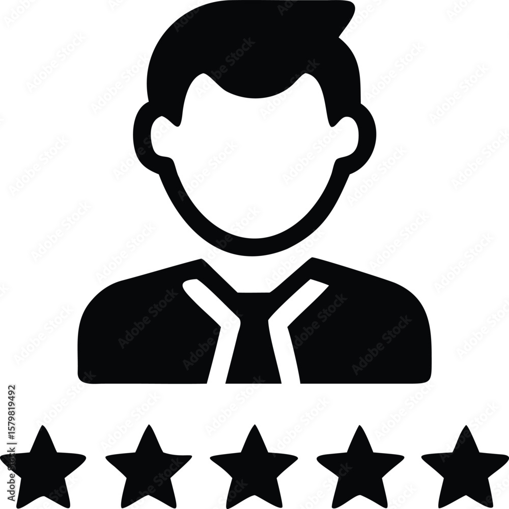 Obraz premium Customer feedback with five star rating icon