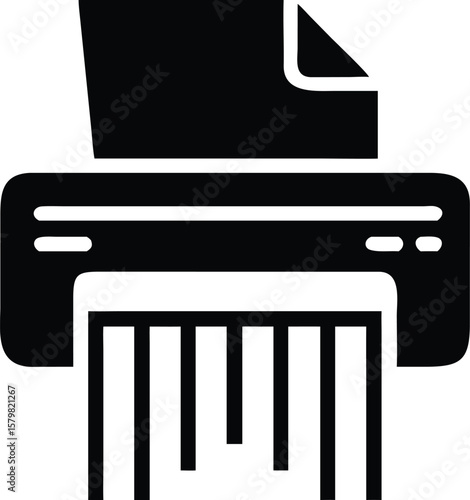 Paper shredder device icon. Printer machine icon
