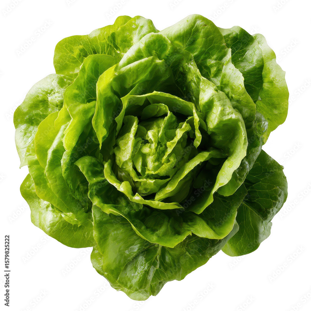 Close-up of a head of vibrant green lettuce Close-up of a head of vibrant green lettuce