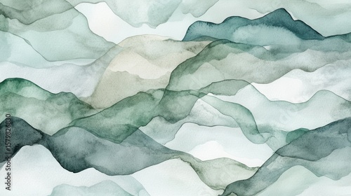Wallpaper Mural Abstract painting of mountains in serene indoor setting Torontodigital.ca