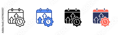 Productivity Tracker icon sheet multiple style collection