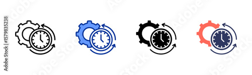 Time Management icon sheet multiple style collection