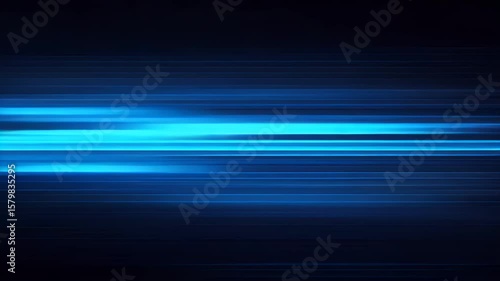A dark blue gradient background with horizontal bands of bright, blue light creating a sense of motion and energy