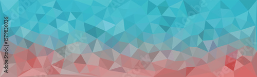 Abstract polygon background with a gradient of blue to red tones, forming a low poly geometric pattern with soft transitions.

