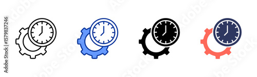 Time Management icon sheet multiple style collection
