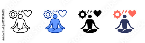 Stress Management icon sheet multiple style collection