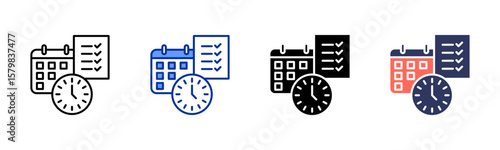 Daily Routine icon sheet multiple style collection