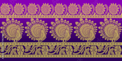 beautiful graphic saree design and this sari design is in Indian style which is for textile fashion industry and it can be used as wallpaper backdrop and website bg this style is originated in india 