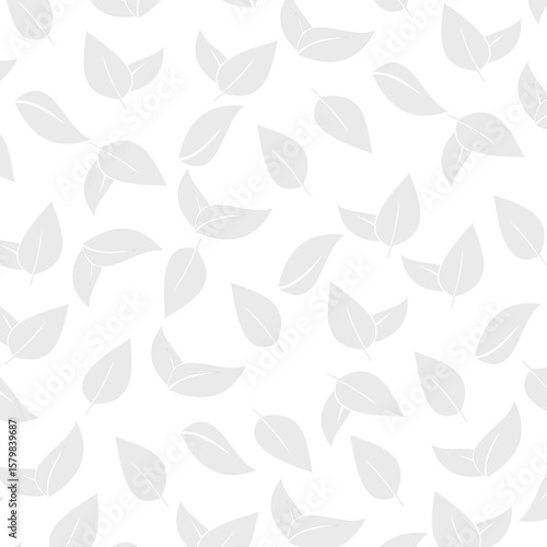 Vector leaf texture seamless pattern background. Nature organic illustration.
