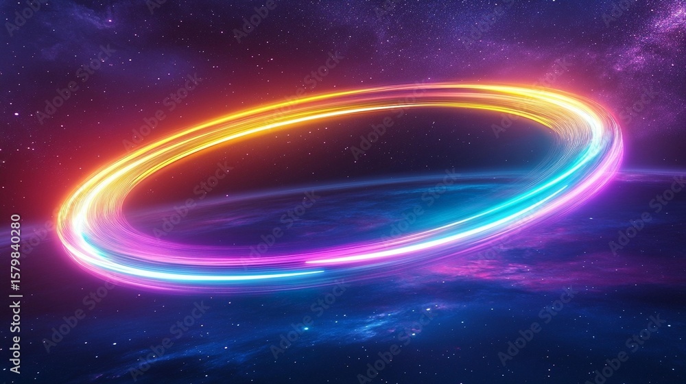 Obraz premium Cosmic Ring: Nebula Glow