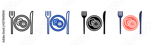 Diet Plate icon sheet multiple style collection