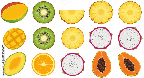 Top-Down Flat Lay of Diverse Food Ingredients
