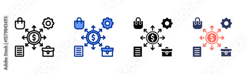 Diversification icon sheet multiple style collection