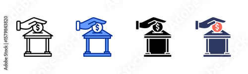 Deposit icon sheet multiple style collection