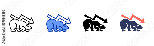 Bear Market icon sheet multiple style collection