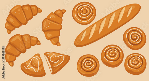 Top-Down Flat Lay of Diverse Food Ingredients