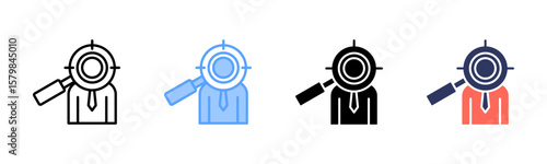 Headhunting icon sheet multiple style collection