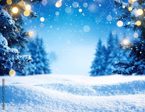 Wallpaper Mural Snowy forest at night Torontodigital.ca