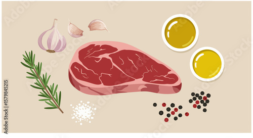 Top-Down Flat Lay of Diverse Food Ingredients