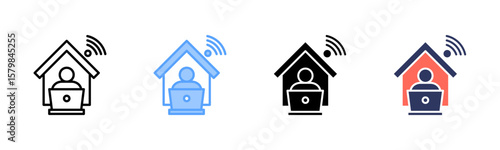Remote Work icon sheet multiple style collection