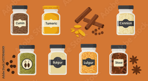Top-Down Flat Lay of Diverse Food Ingredients