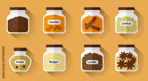Top-Down Flat Lay of Diverse Food Ingredients