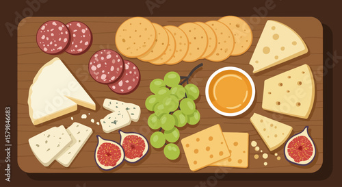 Top-Down Flat Lay of Diverse Food Ingredients