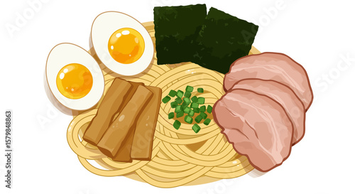 Top-Down Flat Lay of Diverse Food Ingredients