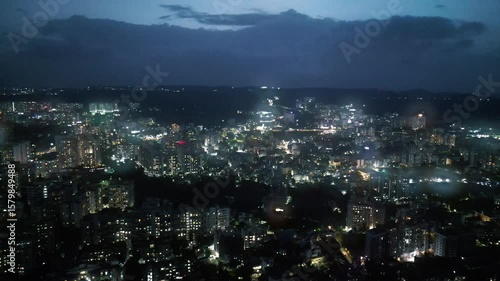 Wallpaper Mural Night drone view of India city, Aerial view of Mumbai Pune City, Delhi India. Drone shot of Mumbai skyline, Mumbai cityscape and skyline, beautiful modern buildings 4K Torontodigital.ca