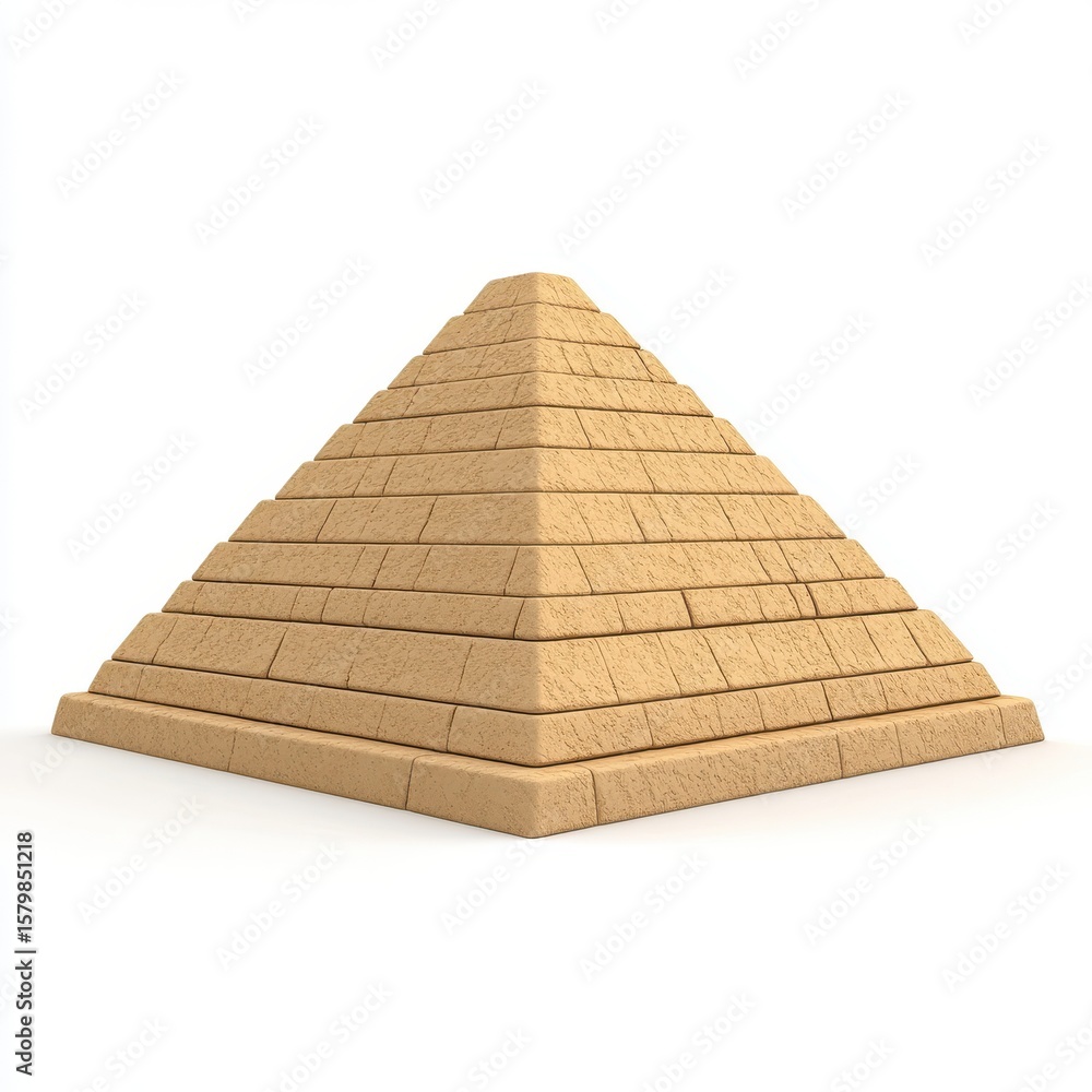 Fototapeta premium Pyramid Structure with Textured Surface in Sand Color Tone