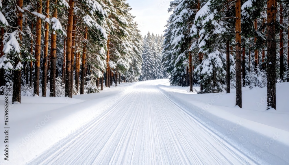 Obraz premium Snowy forest trail (2)