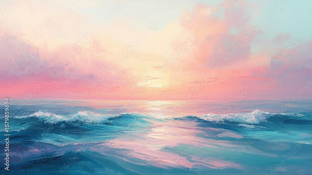 Obraz premium Pastel Ocean Sunset