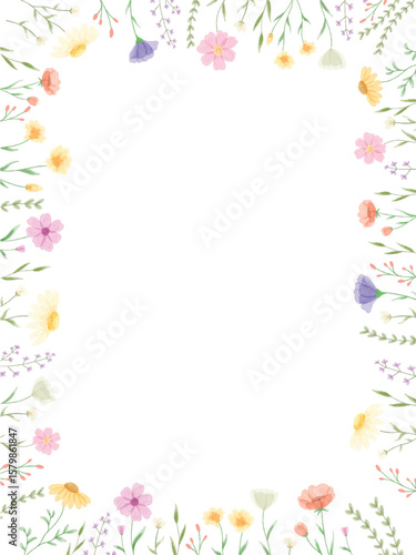 watercolor Flowers Frame