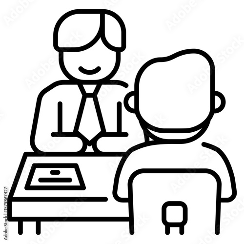 Job Interview line Icon