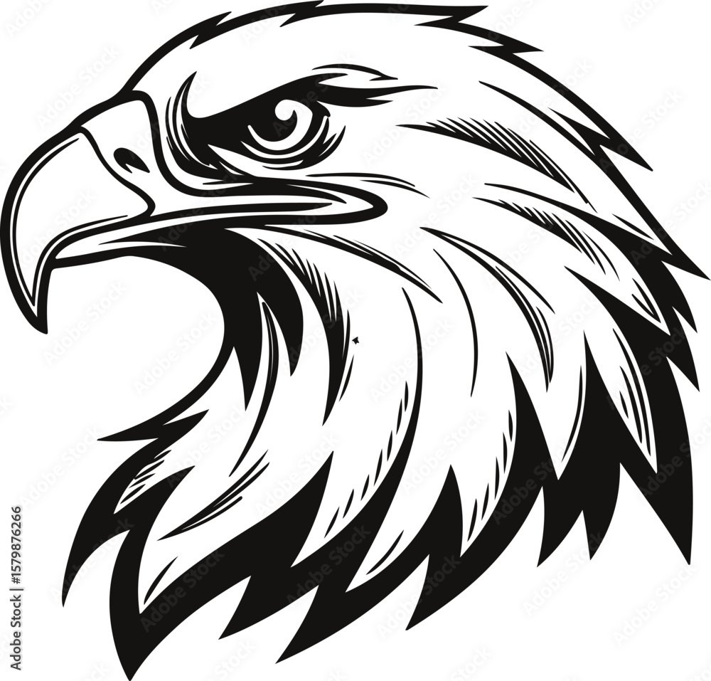 Obraz premium Bold Stylized Eagle Head Illustration