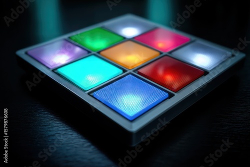 Wallpaper Mural 3D LED Panel with RGB spectrum that glows and shifts, creating a dynamic and lively effect. Torontodigital.ca