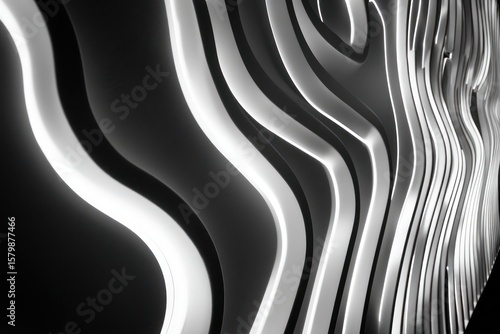 LED panel featuring vibrant glowing lines, lighting up the surface with bright, flowing patterns.